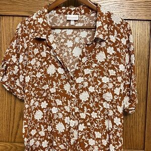 Shyanne Terracotta and Ivory Floral Blouse